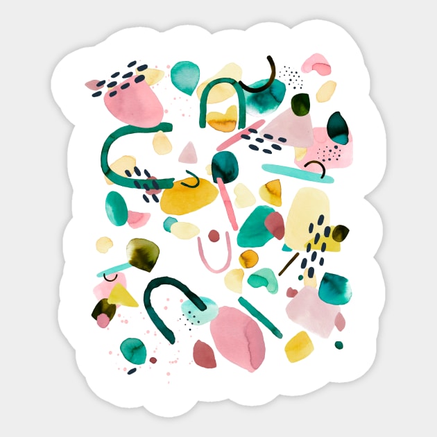 Geometric Organic Pieces Sticker by ninoladesign